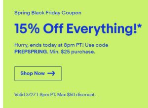 eBay Spring Black Friday sale